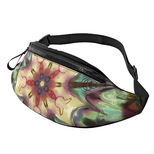 Kaleidoscope Inspiration Bauchtasche für Damen und Herren, modische Hüfttasche, Crossbody-Bauchtaschen für Wandern, Laufen, Reisen, Schwarz , Einheitsgröße, Reise-Kleidersack von YoupO