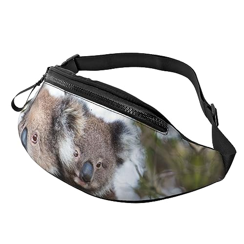 Koala Bear Bauchtasche für Damen und Herren, modische Hüfttasche, Crossbody-Bauchtaschen für Wandern, Laufen, Reisen, Schwarz , Einheitsgröße, Reise-Kleidersack von YoupO