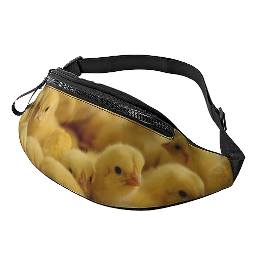 Little Chickens Bauchtasche für Damen und Herren, modische Hüfttasche, Crossbody-Bauchtaschen für Wandern, Laufen, Reisen, Schwarz , Einheitsgröße, Reise-Kleidersack von YoupO