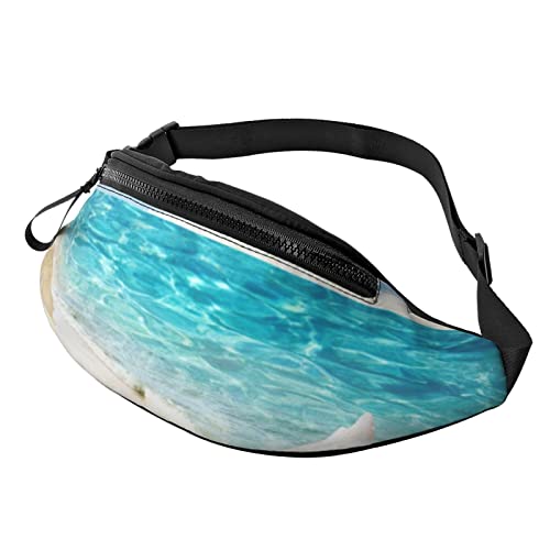 Ocean Beach Bauchtasche für Damen und Herren, modische Hüfttasche, Crossbody-Bauchtaschen für Wandern, Laufen, Reisen, Schwarz , Einheitsgröße, Reise-Kleidersack von YoupO