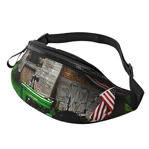 Old Traktor Photo Farm Fanny Pack für Damen Herren Mode Hüfttasche Crossbody Bauchtaschen für Wandern Laufen Reisen Hüfttasche, Schwarz , Einheitsgröße, Reise-Kleidersack von YoupO