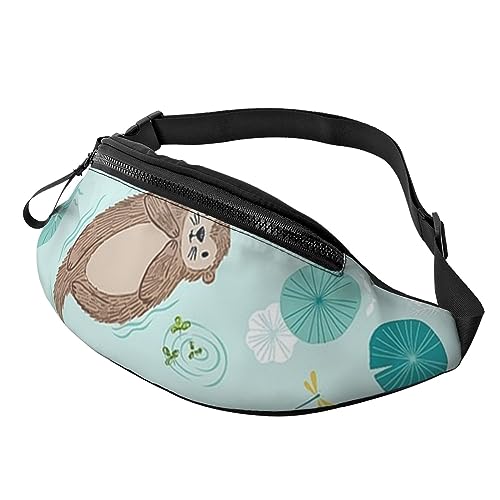 Otters Bauchtasche für Damen und Herren, modische Hüfttasche, Crossbody-Bauchtaschen für Wandern, Laufen, Reisen, Schwarz , Einheitsgröße, Reise-Kleidersack von YoupO