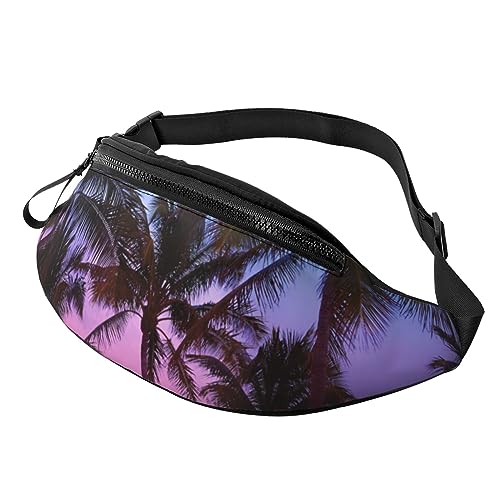 Palm Trees at Sunset Bauchtasche für Damen Herren Mode Hüfttasche Crossbody Bauchtaschen für Wandern Laufen Reisen Hüfttasche, Schwarz , Einheitsgröße, Reise-Kleidersack von YoupO