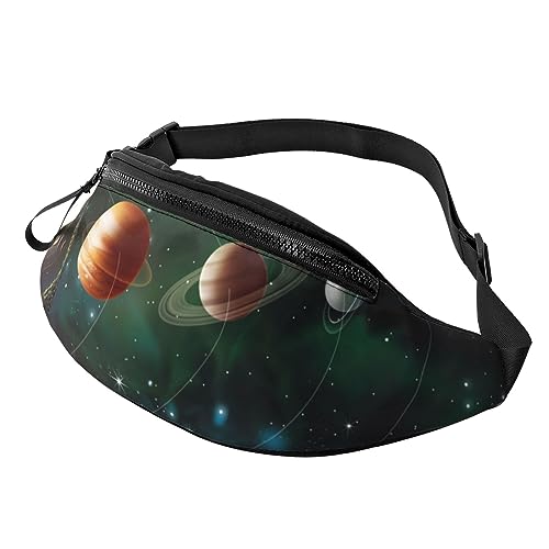 Planets Bauchtasche für Damen und Herren, modische Hüfttasche, Crossbody-Bauchtaschen für Wandern, Laufen, Reisen, Hüfttasche, Schwarz , Einheitsgröße, Reise-Kleidersack von YoupO