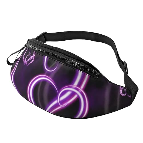 Purple Love Bauchtasche für Damen und Herren, modische Hüfttasche, Crossbody-Bauchtaschen für Wandern, Laufen, Reisen, Hüfttasche, Schwarz , Einheitsgröße, Reise-Kleidersack von YoupO