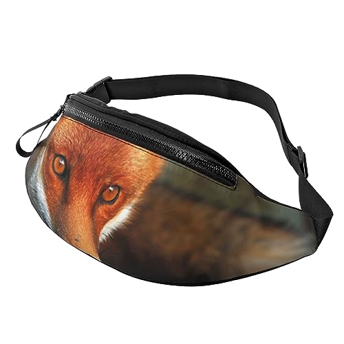 Red Fox Bauchtasche für Damen und Herren, modische Hüfttasche, Crossbody-Bauchtaschen zum Wandern, Laufen, Reisen, Schwarz , Einheitsgröße, Reise-Kleidersack von YoupO