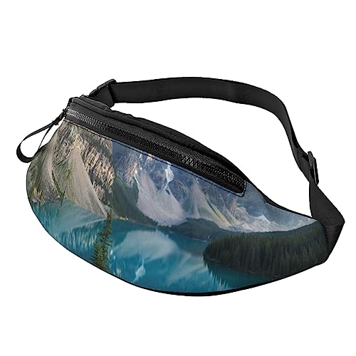 Rocky Mountains Bauchtasche für Damen und Herren, modische Hüfttasche, Crossbody-Bauchtaschen zum Wandern, Laufen, Reisen, Schwarz , Einheitsgröße, Reise-Kleidersack von YoupO