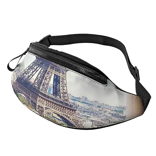 Romantische Paris Eiffelturm Bauchtasche für Damen Herren Mode Hüfttasche Crossbody Bauchtaschen für Wandern Laufen Reisen Hüfttasche, Schwarz , Einheitsgröße, Reise-Kleidersack von YoupO