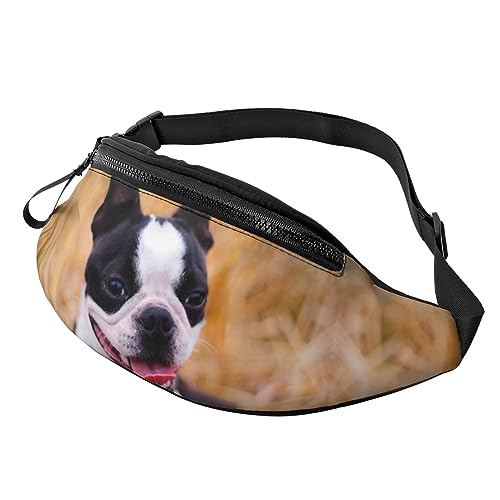 Schöne Boston Terrier Bauchtasche für Damen Herren Mode Hüfttasche Crossbody Bauchtaschen für Wandern Laufen Reisen Hüfttasche, Schwarz , Einheitsgröße, Reise-Kleidersack von YoupO