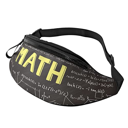 Schulmathematik-Bauchtasche für Damen und Herren, modische Hüfttasche, Crossbody-Bauchtaschen für Wandern, Laufen, Reisen, Hüfttasche, Schwarz , Einheitsgröße, Reise-Kleidersack von YoupO