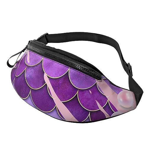 Sea Life Pearl Meerjungfrau Bauchtasche für Damen Herren Mode Hüfttasche Crossbody Bauchtaschen für Wandern Laufen Reisen Hüfttasche, Schwarz , Einheitsgröße, Reise-Kleidersack von YoupO