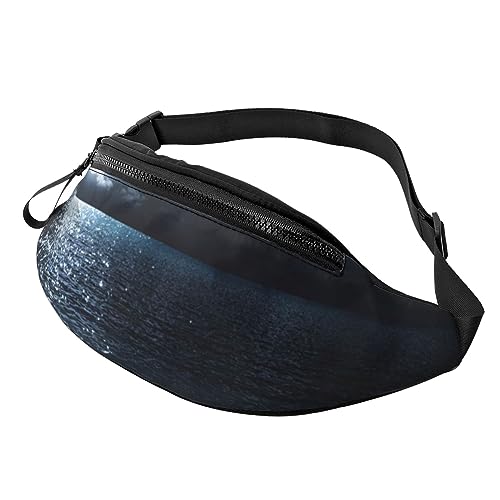 Sea and Moon Bauchtasche für Damen und Herren, modische Hüfttasche, Crossbody-Bauchtaschen für Wandern, Laufen, Reisen, Hüfttasche, Schwarz , Einheitsgröße, Reise-Kleidersack von YoupO