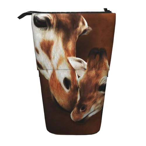 Teleskop Federmäppchen Bleistifthalter für Büro Stehender Bleistifthalter Pop Up Bleistift Tasche Afrikanische Tier Giraffe Stift Pouch Box Schreibwaren Organizer Box für Arbeit, Schwarz , von YoupO