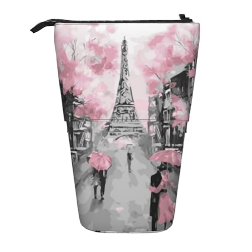 Teleskop Federmäppchen Bleistifthalter für Büro Stehender Bleistifthalter Pop Up Bleistift Tasche Kunst Paris Eiffelturm Stift Pouch Box Schreibwaren Organizer Box für Arbeit, Schwarz , Einheitsgröße, von YoupO