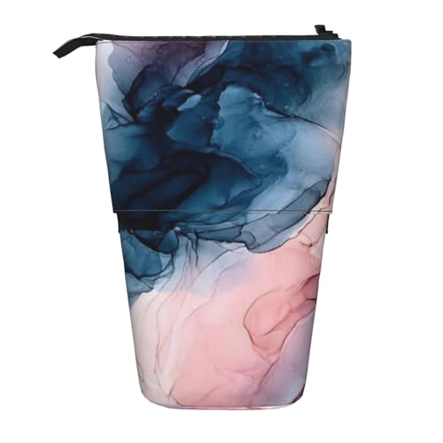 YoupO Teleskop Federmäppchen Bleistifthalter für Büro Stehender Bleistifthalter Pop up Bleistift Tasche Abstrakte Malerei Stift Tasche Box Schreibwaren Organizer Box für Arbeit, Schwarz von YoupO