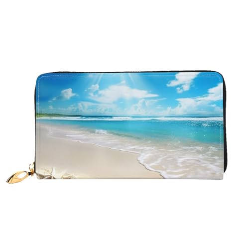 YoupO Bright Sunshine Sommer Strand Geldbörse für Frauen Leder Geldbörse mit Reißverschluss Münztaschen Mode Handtasche Tasche, Schwarz , Einheitsgröße von YoupO