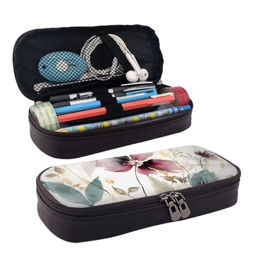 YoupO Federmäppchen Stifttasche für Frauen Stiftetui Organizer Federmäppchen für Büro Zuhause Modern Botanisch, Schwarz , Einheitsgröße, Taschen-Organizer von YoupO