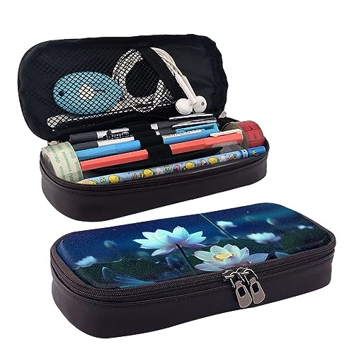 YoupO Federmäppchen Stifttasche für Frauen Stiftetui Organizer Federmäppchen für Büro Zuhause Nacht Lotus Blumen, Schwarz , Einheitsgröße, Taschen-Organizer von YoupO