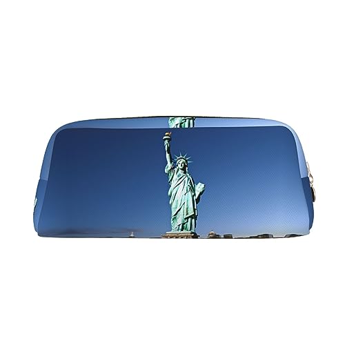 YoupO Freiheitsstatue Federmäppchen Leder Stifthalter Tasche für Erwachsene Großes Stifteetui für Büro Federmäppchen, gold, Einheitsgröße, Taschen-Organizer von YoupO