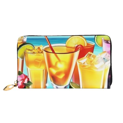 YoupO Happy Hour Geldbörse für Damen, Ledergeldbörse mit Reißverschluss, Münztaschen, modische Handtasche, Schwarz , Einheitsgröße von YoupO