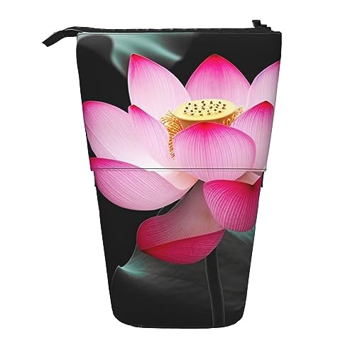 YoupO Lotus Pond Pencil Holder Teleskop Stifteetui Schreibwaren Stifthalter für Frauen Männer Studenten Erwachsene Schule Büro, Lotusblüte, Einheitsgröße, Münzbeutel von YoupO