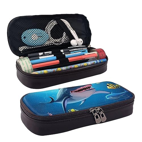 YoupO Pencil Case Pen Bag for Women Pen Case Organizer Pencil Cases for Office Home Ocean Animals Shark Dolphin Octopus, Schwarz , Einheitsgröße, Taschen-Organizer von YoupO