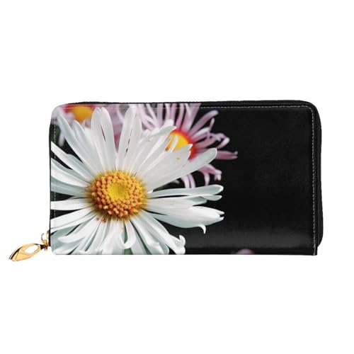 YoupO Pflanzen Blume Geldbörse für Frauen Leder Geldbörse mit Reißverschluss Münztaschen Mode Handtasche Tasche, Schwarz , Einheitsgröße von YoupO