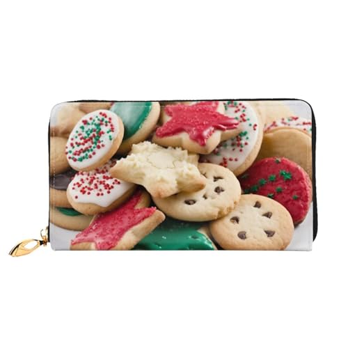 YoupO Plate of Cookies Geldbörse für Frauen Leder Geldbörse mit Reißverschluss Münztaschen Mode Handtasche Tasche, Schwarz , Einheitsgröße von YoupO