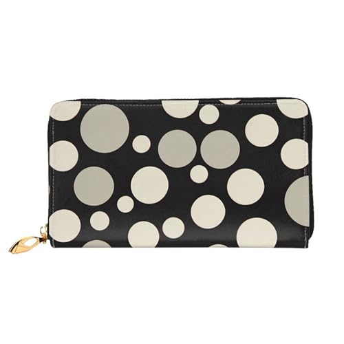 YoupO Polka Dot Geldbörse für Frauen Leder Geldbörse mit Reißverschluss Münztaschen Mode Handtasche Tasche, Schwarz , Einheitsgröße von YoupO