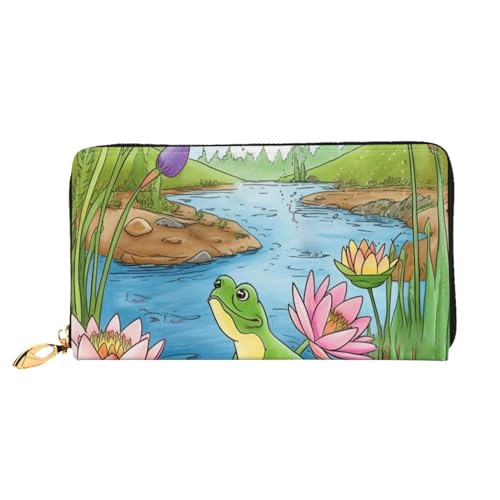 YoupO Pond Party Geldbörse für Frauen Leder Geldbörse mit Reißverschluss Münztaschen Mode Handtasche Tasche, Schwarz , Einheitsgröße von YoupO