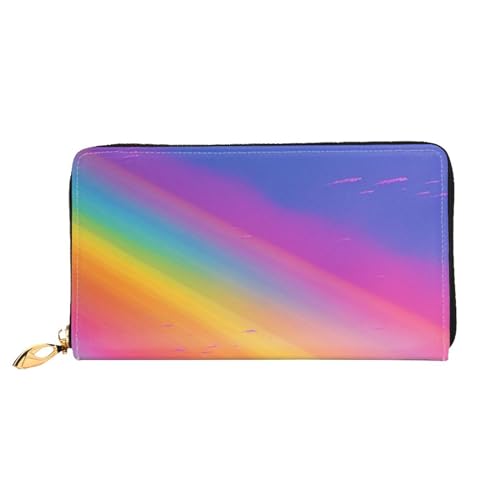 YoupO Rainbow Ästhetische Geldbörse für Frauen Leder Geldbörse mit Reißverschluss Münztaschen Mode Handtasche Tasche, Schwarz , Einheitsgröße von YoupO