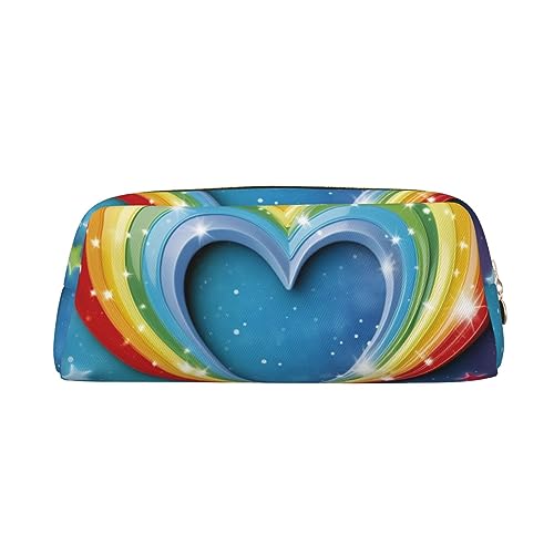 YoupO Rainbow Star Love Heart Pencil Case Leather Pen Holders Bag for Adults Large Pen Case for Office Pencil Bag, gold, Einheitsgröße, Taschen-Organizer YoupO Rainbow Star Love Heart Pencil Case Leather Pen Holders Bag for Adults Large Pen Case for Office Pencil Bag, gold, Einheitsgröße, Taschen-Organizer von YoupO