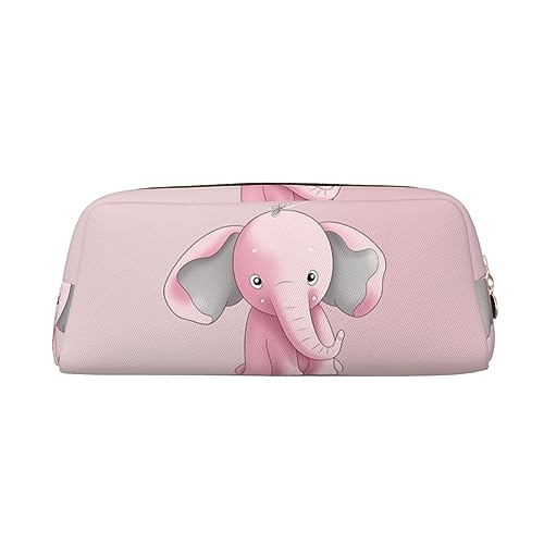 YoupO Rosa Elefant Federmäppchen Leder Stifthalter Tasche für Erwachsene Große Stifteetui für Büro Federmäppchen, gold, Einheitsgröße, Taschen-Organizer von YoupO