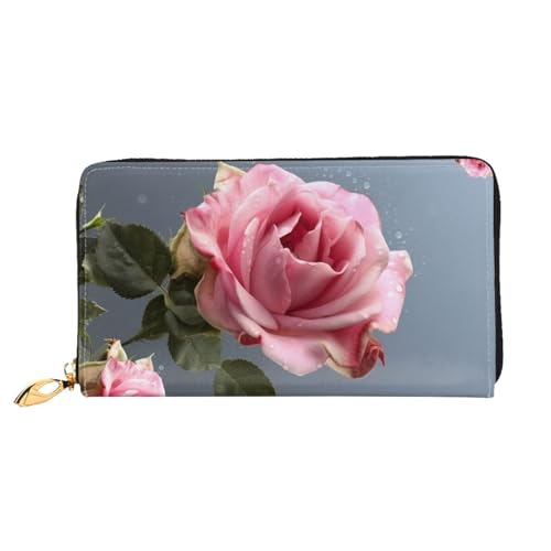 YoupO Rose Geldbörse für Frauen Leder Geldbörse mit Reißverschluss Münztaschen Mode Handtasche Tasche, Schwarz , Einheitsgröße von YoupO