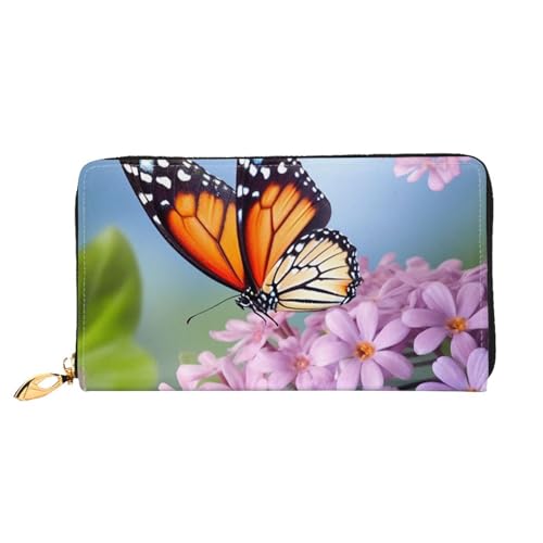 YoupO Schmetterling für Blumen Geldbörse für Frauen Leder Geldbörse mit Reißverschluss Münztaschen Mode Handtasche Tasche, Schwarz , Einheitsgröße von YoupO