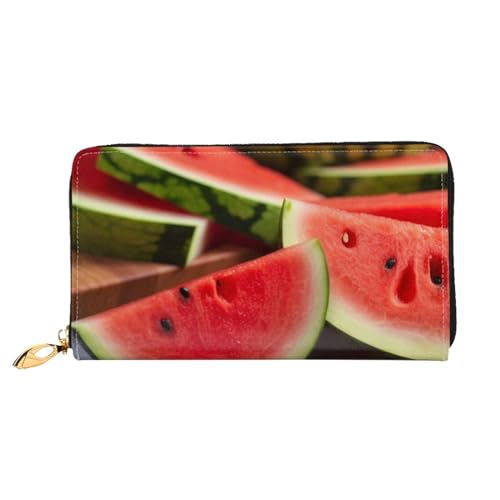 YoupO Slices of Watermelon Wallet for Women Leather Purse with Zipper Coin Pockets Fashion Handbag Bag, Schwarz , Einheitsgröße von YoupO