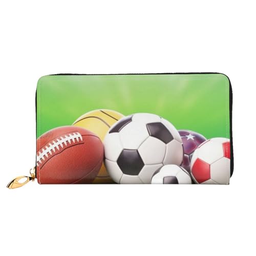 YoupO Sportspiel Geldbörse für Frauen Leder Geldbörse mit Reißverschluss Münztaschen Mode Handtasche Tasche, Schwarz , Einheitsgröße von YoupO