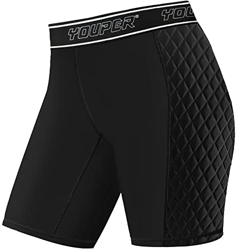 Youper Damen Classic Softball Slider Shorts Compression Padded Slider Shorts, schwarz, X-Klein von Youper