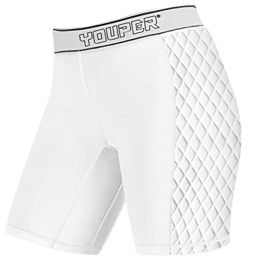 Youper Damen & Mädchen Classic Softball Sliding Shorts Compression Padded Slider Shorts, weiß, Women - Medium von Youper