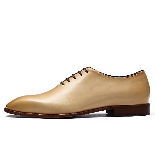 Herren Business Formal Oxfords Büro Hochzeit Kleid Schuhe Freizeit Schnürhalbschuhe Lederschuhe,Gelb,44 von Youpin Source