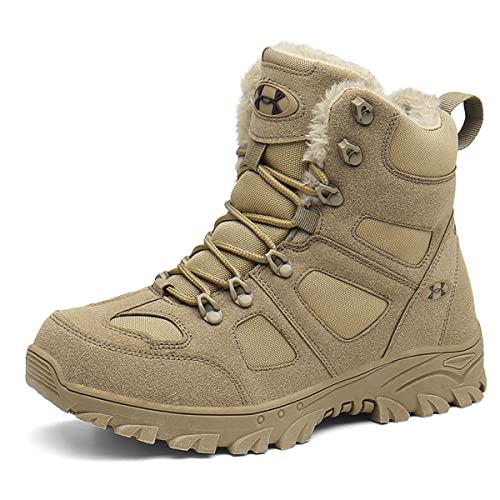 Youpin Source Herren Warme Outdoor-Militärstiefel High-Top-Wanderschuhe aus Wildleder Rutschfeste Verschleißfeste Taktische Stiefel Kampftrainingsschuhe von Youpin Source