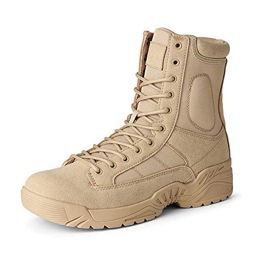 Youpin Source Herren Militärstiefel aus Wildleder Bequeme High-Top Wanderstiefel Rutschfeste Outdoor Kampfstiefel Verschleißfeste Taktische Stiefel Herbst und Winter 6672 von Youpin Source