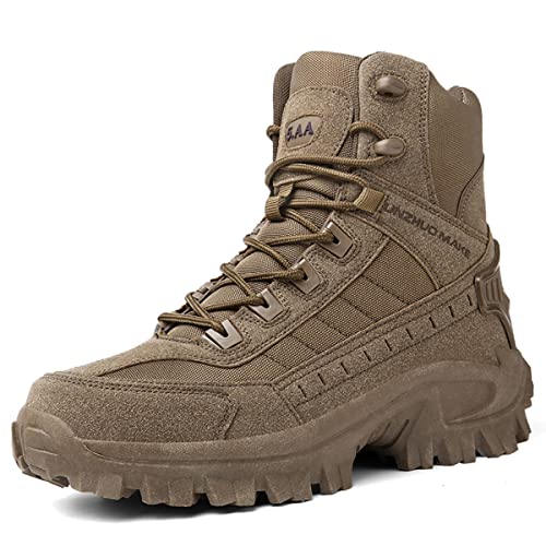 Youpin Source Herren Taktische Militärstiefel aus Wildleder Verschleißfeste Wanderstiefel Wüstenkampfstiefel Outdoor Camping Training Bergschuhe von Youpin Source