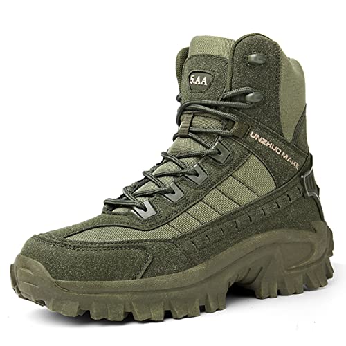 Youpin Source Herren Taktische Militärstiefel aus Wildleder Verschleißfeste Wanderstiefel Wüstenkampfstiefel Outdoor Camping Training Bergschuhe von Youpin Source