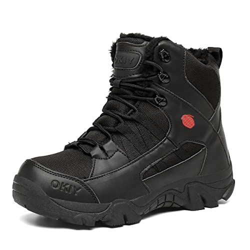 Youpin Source Herren Warme Outdoor-Militärstiefel High-Top-Wanderschuhe aus Wildleder Rutschfeste Verschleißfeste Taktische Stiefel Kampftrainingsschuhe von Youpin Source