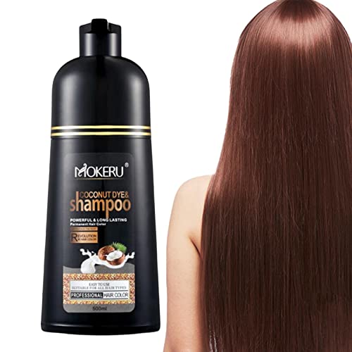 Haarfarben-Shampoo, Farbshampoo, Haarfärbe-Shampoo, 500 Ml Langanhaltendes Kokosnuss-Farbshampoo Für Männer Und Frauen, Hergestellt Aus Natürlichem Kokosnussöl Und Pflanzenextrakten von Youpo