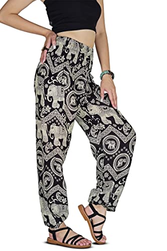 Boho Haremshose Damen – Leichte Aladdin Yogahose aus Baumwoll-Rayon mit Smock Bund, ideal für Reisen, Freizeit und Festival von Your Cozy