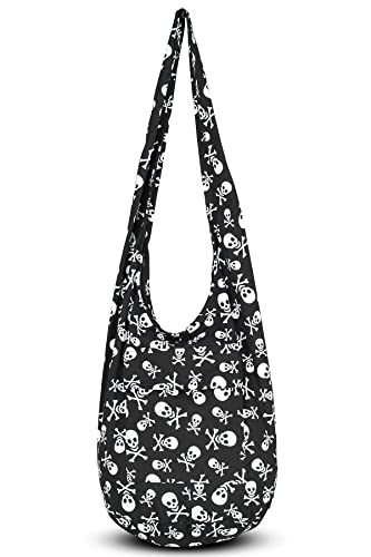 Taschen für Frauen Boho Geldbörsen Baumwolltasche für Unisex von YOUR COSY (Weißer Totenkopf) von Your Cozy