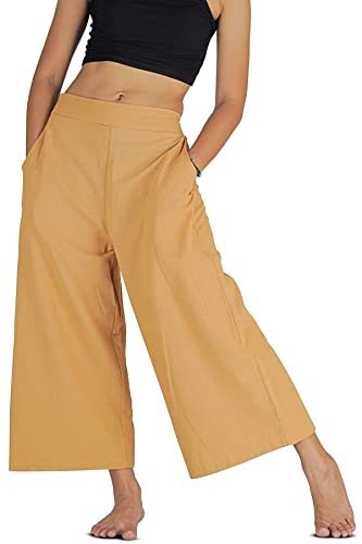 Your Cozy Damen Palazzo Casual Lose Elastische Taille Baumwollhose Weites Bein Hose Weich und Bequem (Red Sand_3XL) von Your Cozy