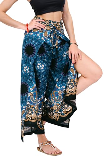 Your Cozy Damen Boho Palazzo Hose – Weite Haremshose für Yoga, Reisen & Festival – Leichte Hippie Hose mit Elastikbund von Your Cozy